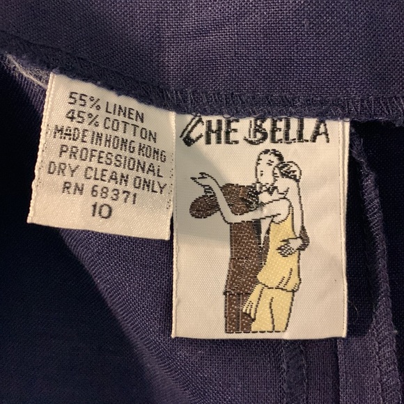 Che Bella Vintage Linen/Cotton dress- made in Hong Kong - Picture 11 of 11